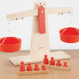 Wooden Tabletop Scales with 8 Weights