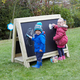 Toddlers Outdoor Chalkboard Wooden Floor Easel