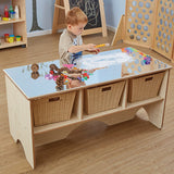 Toddler Mirror Activity Table With Shelves