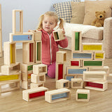 Rainbow Wooden Building Bricks 36pcs