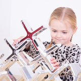 Metallic Silver Stacking Crosses 12pk
